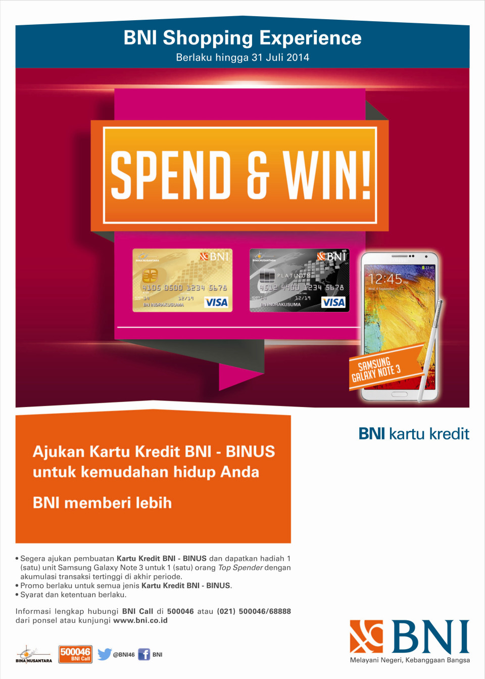 SPEND & WIN! WITH BNI - BINUS CREDIT CARD