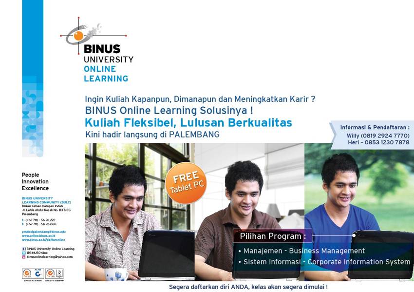 BINUS ONLINE LEARNING telah hadir di Palembang