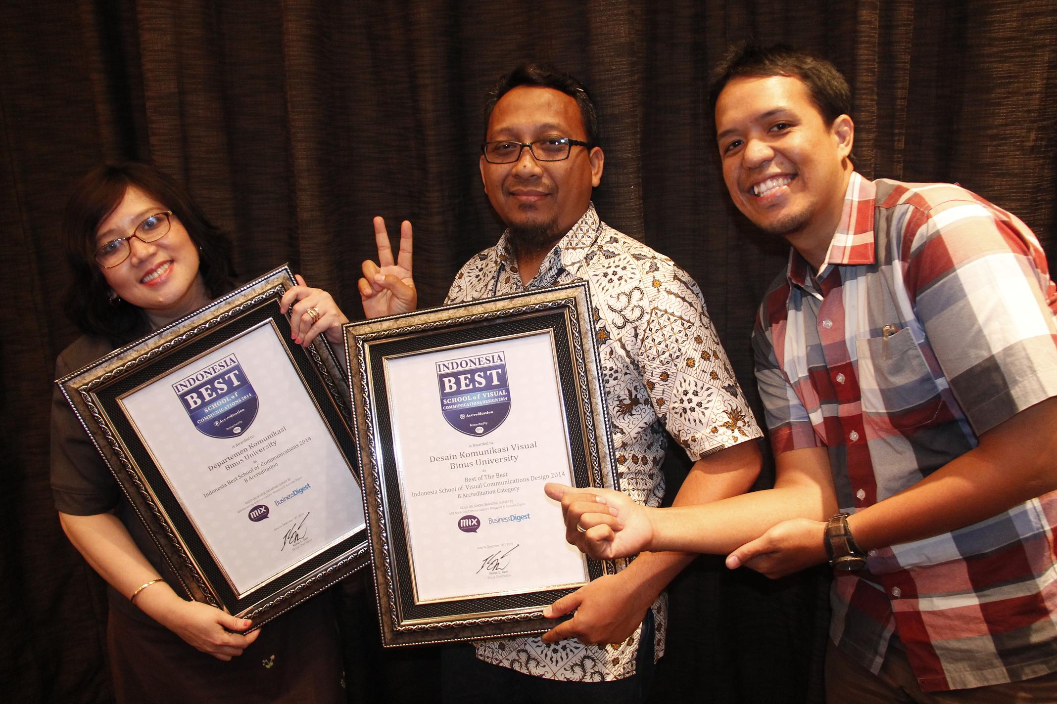 BINUS UNIVERSITY MERAIH INDONESIA BEST SCHOOL OF COMMUNICATION AND MANAGEMENT 2014 