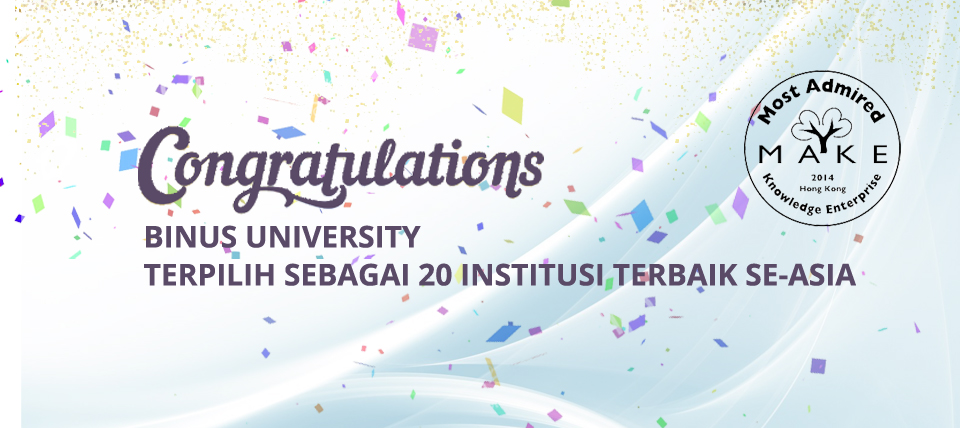 BINUS UNIVERSITY Terpilih Sebagai 20 Institusi Terbaik Se-Asia