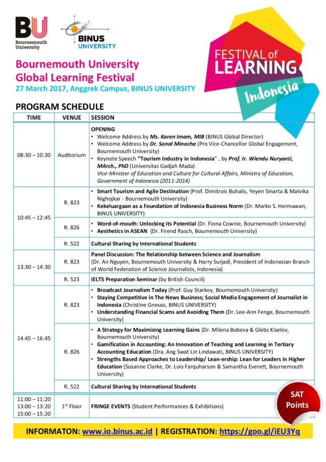 BOURNEMOUTH – GLOBAL FESTIVAL OF LEARNING 2017