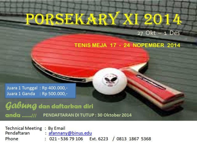 TENIS MEJA XI